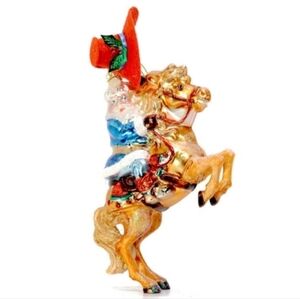 Santa Claus Yeehaw Merry Christmas Festive Cowboy Santa Riding a Horse